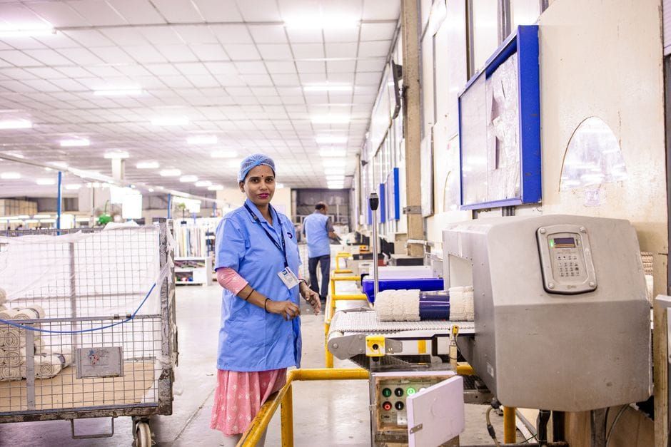 Industrial safety officer working on a plant floor