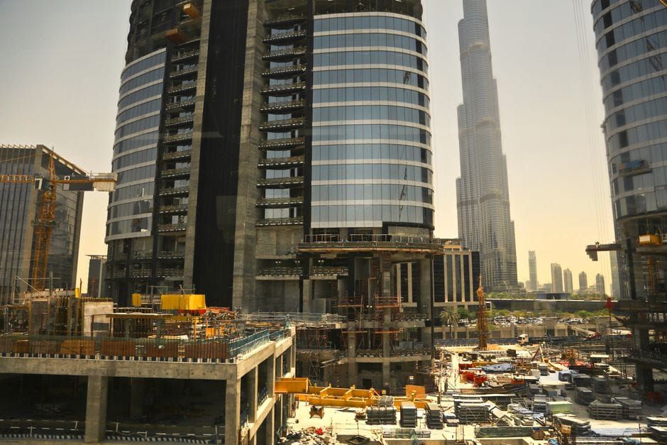 Gulf region construction site where Indian safety officers are commonly employed