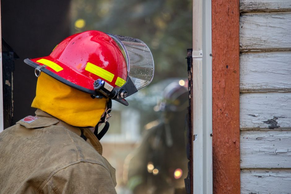 Fire safety officer inspecting a commercial building after DFS graduation