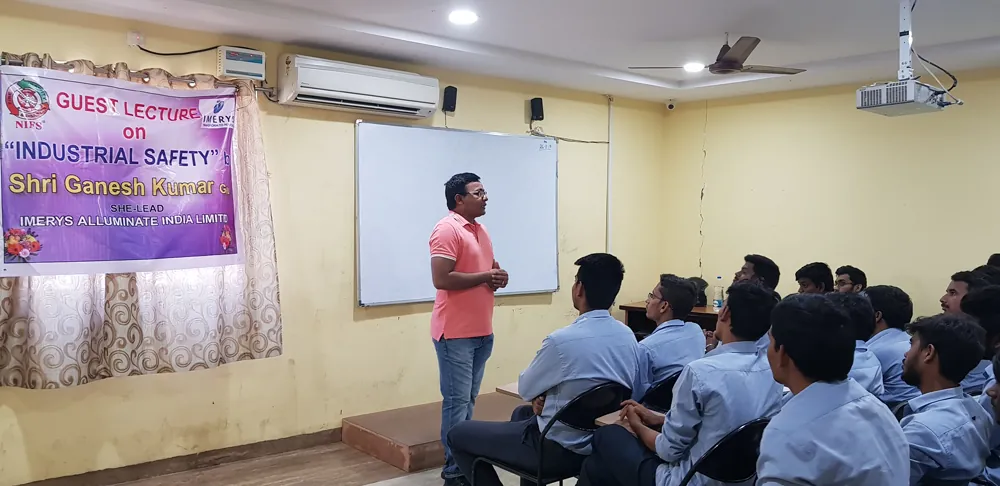 Students in an NIFS classroom attending a guest lecture on industrial safety