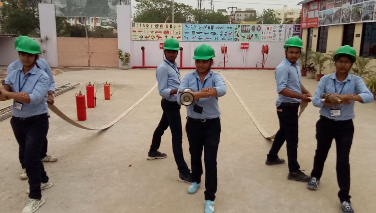 Classroom lecture and technical safety equipment demonstration at NIFS campus